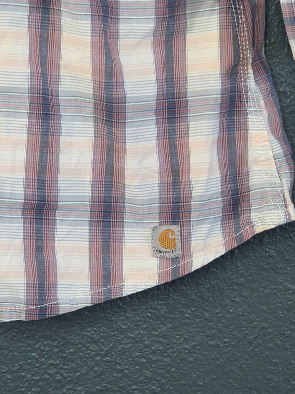 Carhartt Girls Plaid Button-Down Shirt in Pink and Blue Size S - Picture 6 of 16